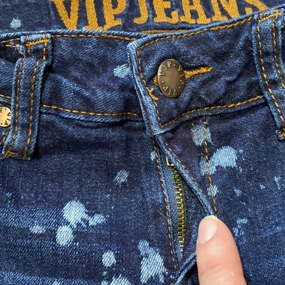 VIP Jeans Distressed Bleach Spots Skinny Jeans Size Girls 12 - Picture 8 of 9